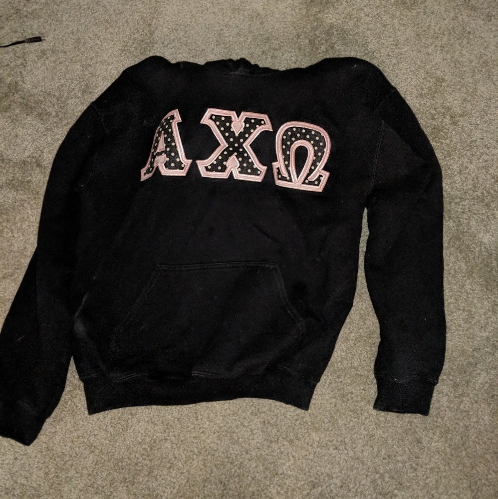 Alpha Chi Omega black Hooded Sweatshirt